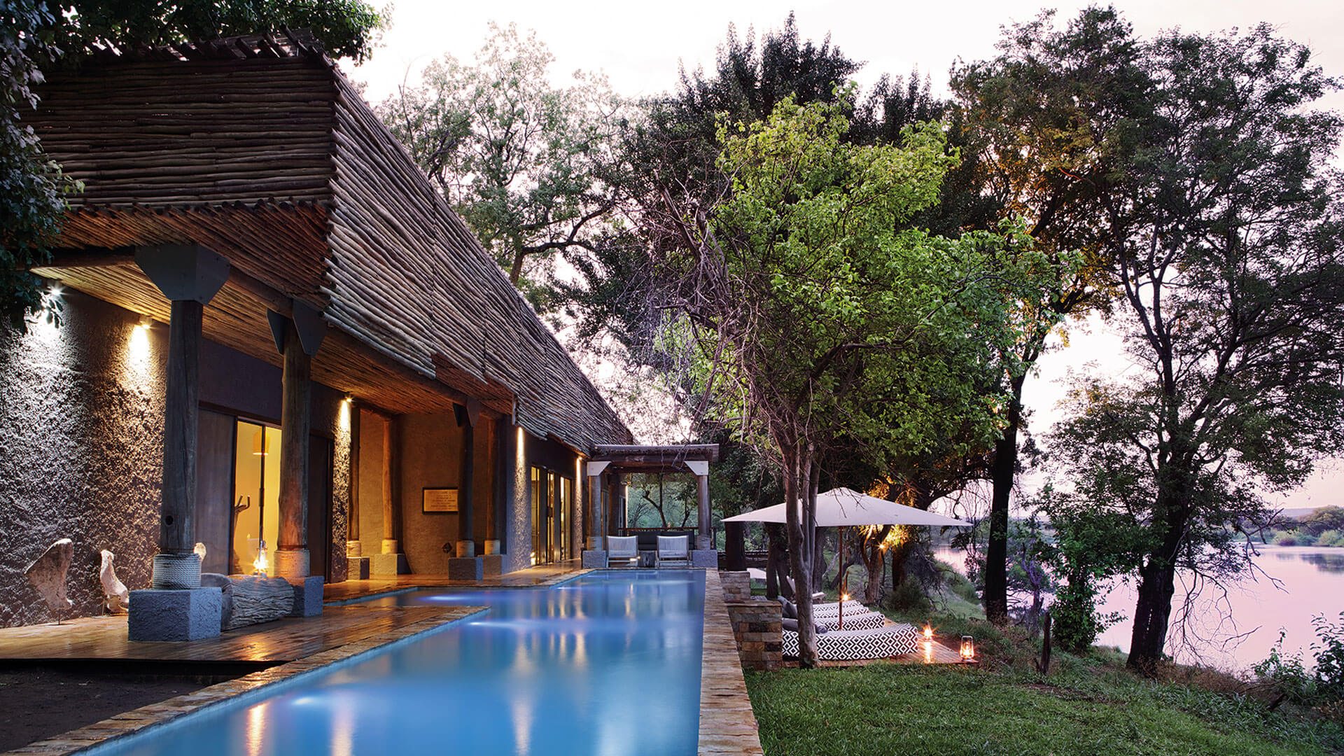Matetsi River Lodge on the Zambezi above Victoria Falls, Zimbabwe
