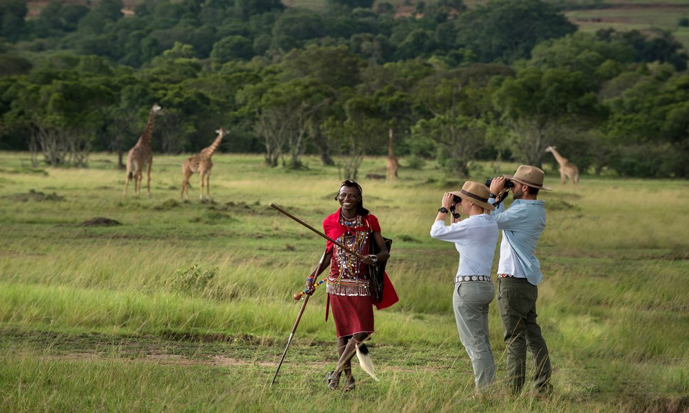 An exclusive use private house overlooking a waterhole in a Kenyan conservancy