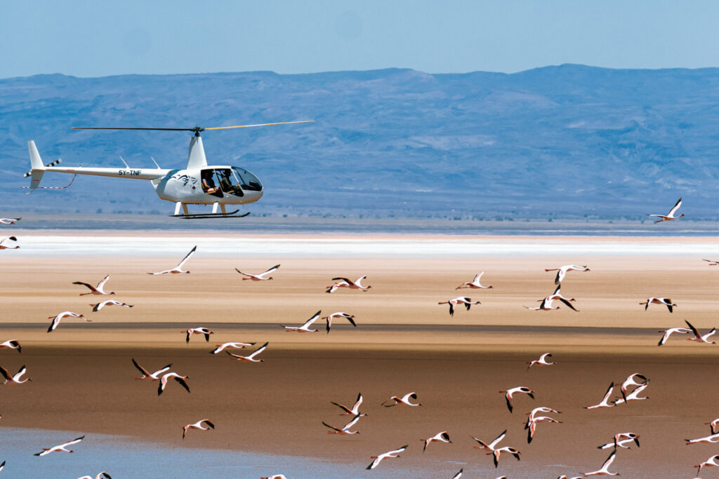 Lake Magadi in the southern Rift Valley, Kenya, from the air