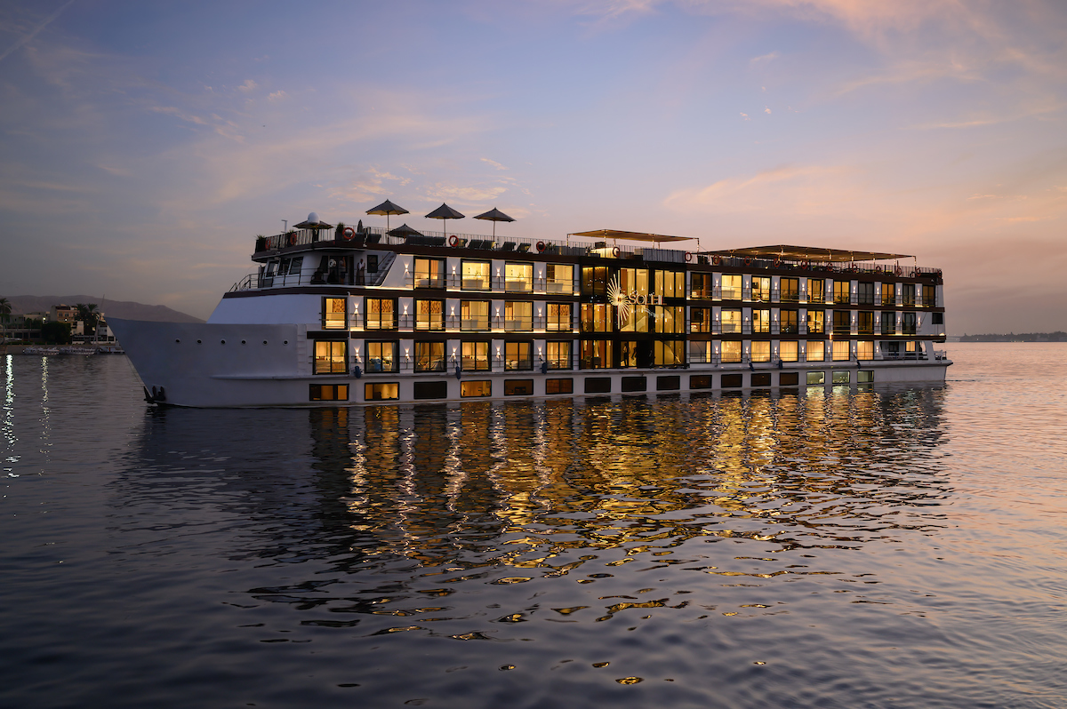 Soleil, the luxury river vessel that carries Legends of Africa down the Nile from Luxor to Aswan on the 16 day private jet journey