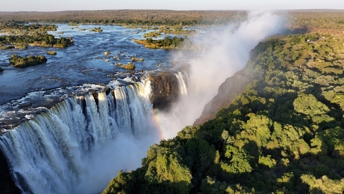 Victoria Falls on the Zambezi, known locally as Mosi-oa-Tunya, the smoke that thunders